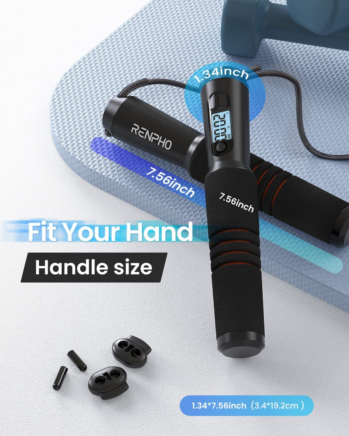 Smart Jump Rope - APP Data Storage & Tracking & Analysis, Tangle-Free Jumping Rope for Men, Women, Skipping Rope with Counter, Adjustable Workout Jump Ropes for Crossfit, Gym, MMA