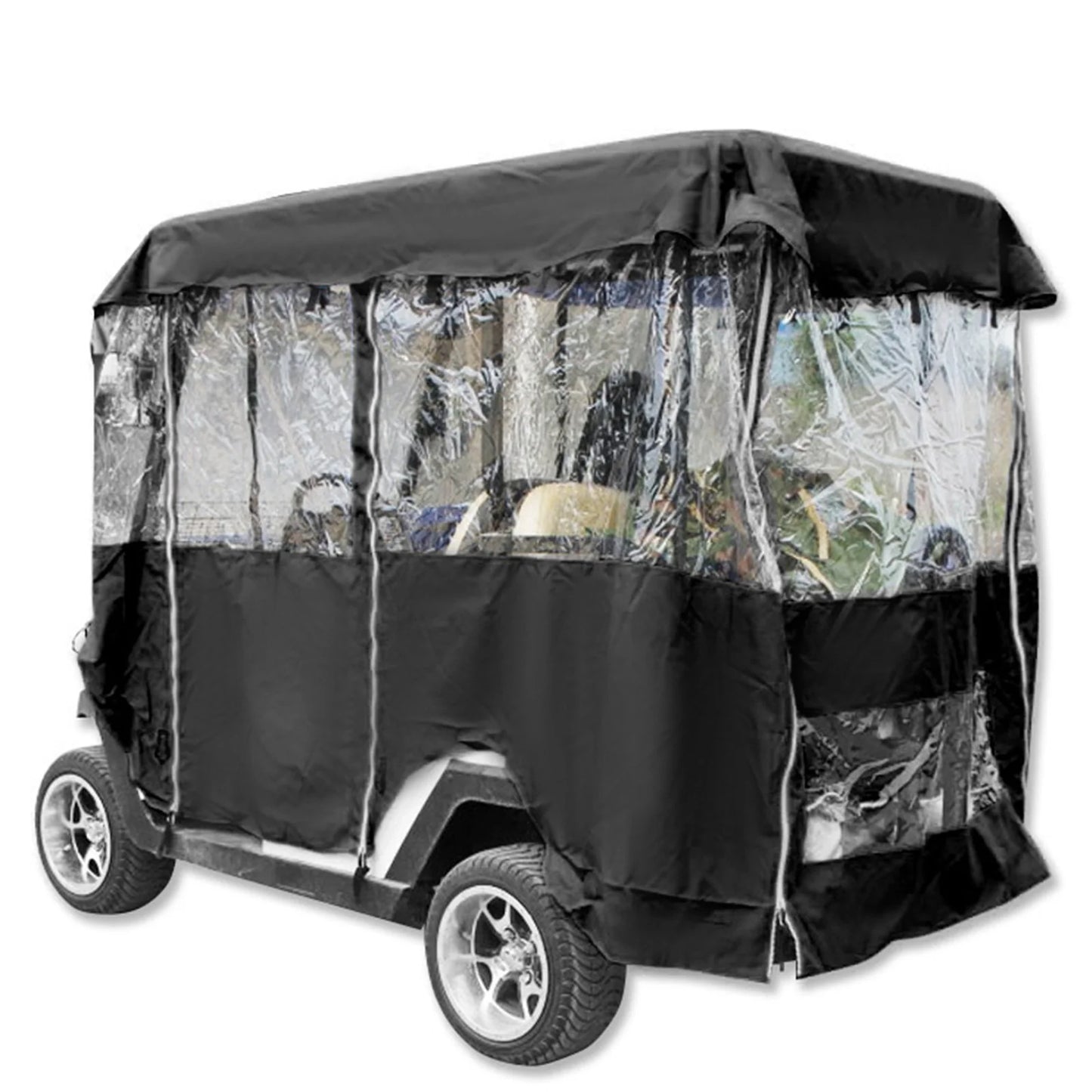 VEVOR Golf Cart Enclosure 86'', 4-Person Golf Cart Cover, 4-Sided Fairway Deluxe, 300D Waterproof Driving Enclosure with Transparent Windows, Fit for EZGO, Club Car, Yamaha Cart